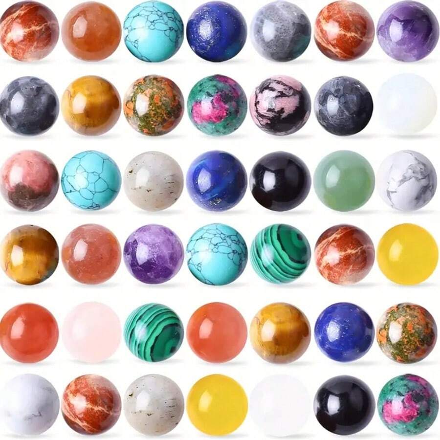 Bolas de esfera de pedra preciosa 20 mm Bola de esfera de cristal polido Bola de bolso fofa Mini pedras preciosas para decoração de casa