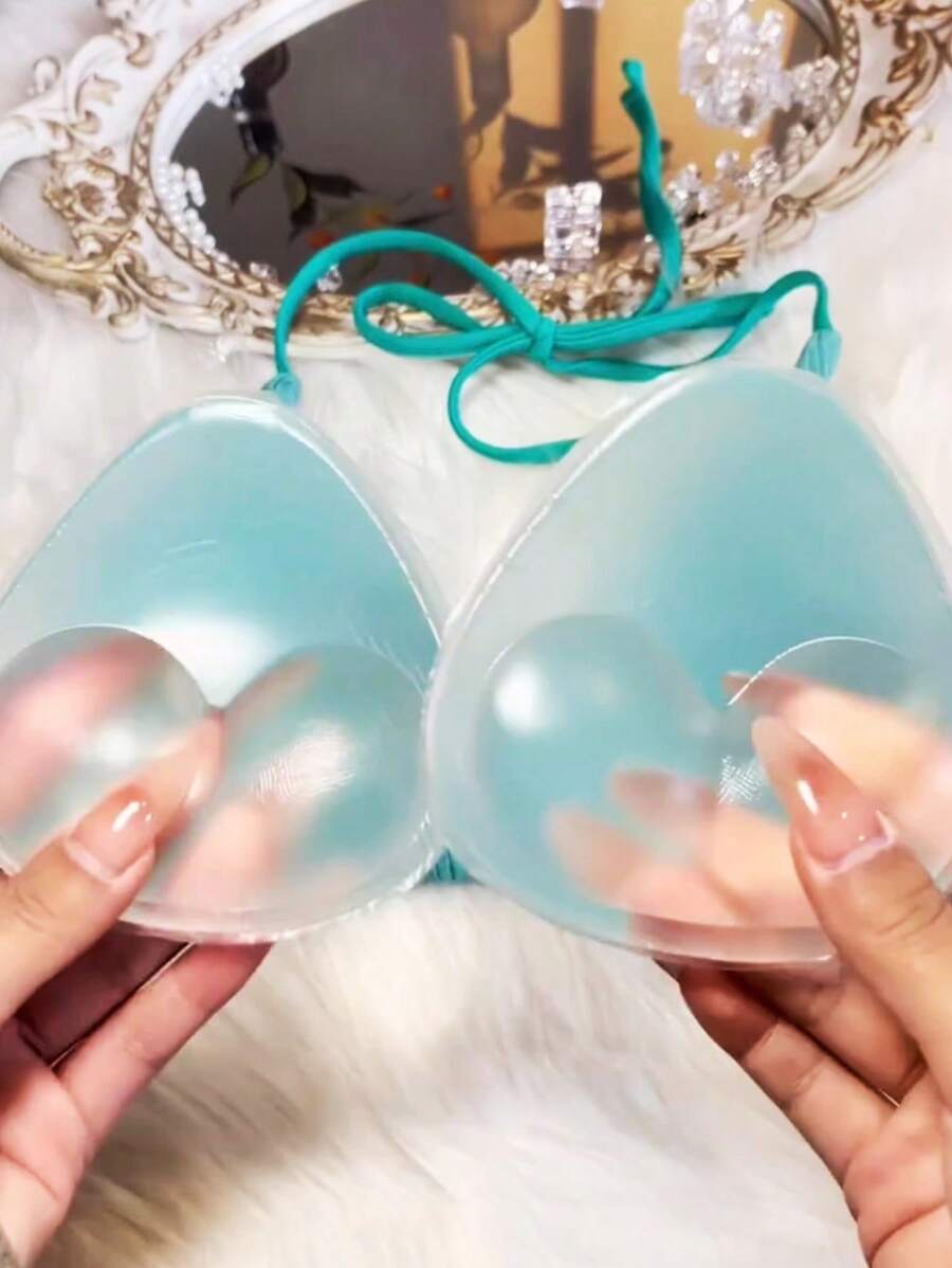 2 Pcs Transparent Silicone Push-Up Bra Inserts, Reusable Soft Bra Cups To Enhance Bust Lift For Bras, Swimwear, Bikinis, Helping Lift And Enhance Bust, Washable Silicone Material, Bra Accessories For Evening Gowns And Party Wear