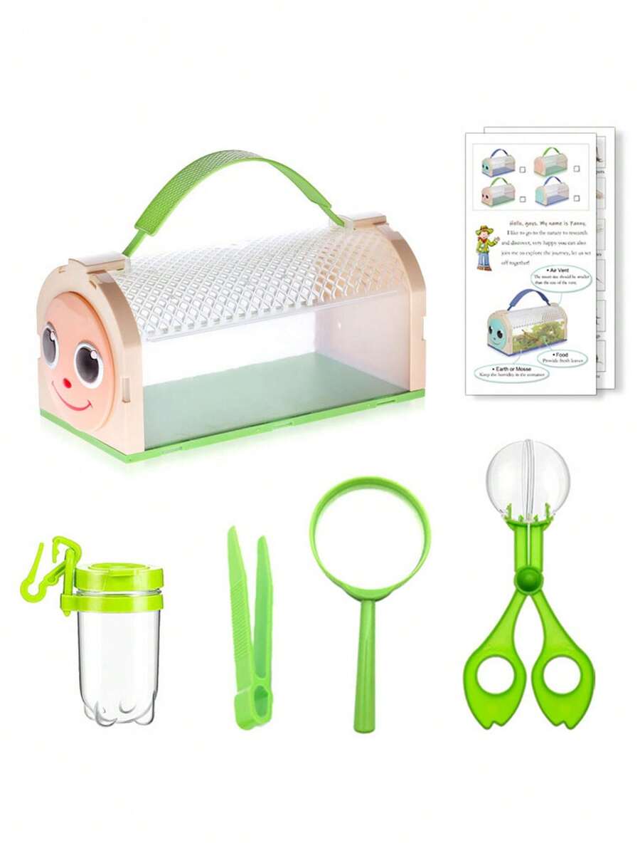1 Set Creative Portable Cartoon Insect Storage Observation Box, Small And Portable Insect Cage, Transparent Design, Barrier-Free Observation, Outdoor Adventure Storage Tool Set, Suitable For Outdoor Games, Insect Lovers, Surprise For Family And Friends, Birthday Party Gifts