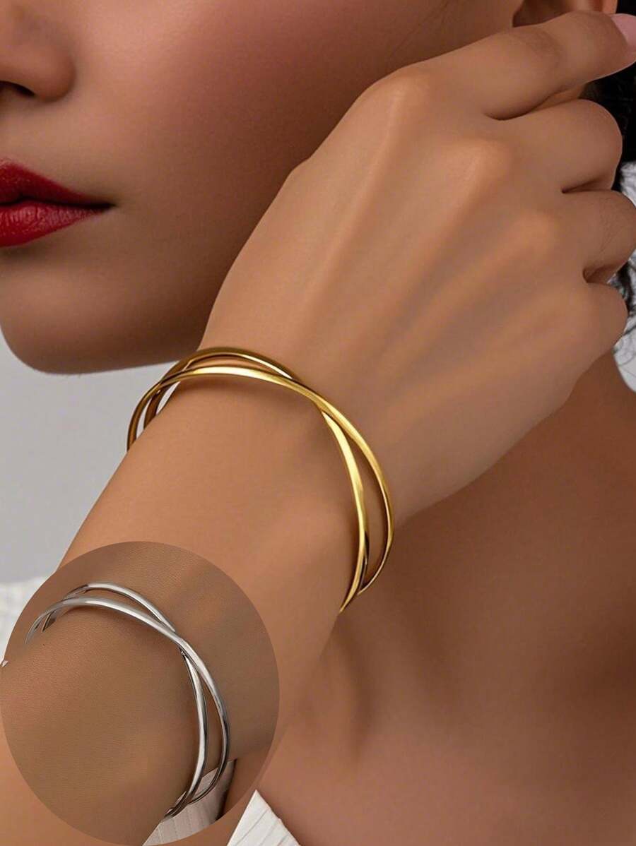 Women's Elegant Minimalist Metal Bracelet - Simple Yet Refined Design, Everyday Accessory, Bangle, Summer Bracelet For Ladies