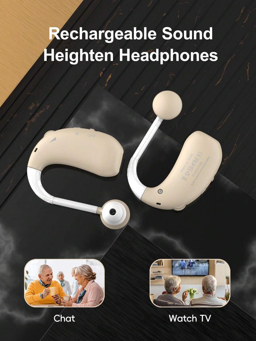 2PCS Headphones Personal Sound Amplifier, Adult Hearing Aid Amplifier, Rechargeable Audio Amplifier Headphones, Complete Accessories, Necessary For Others.