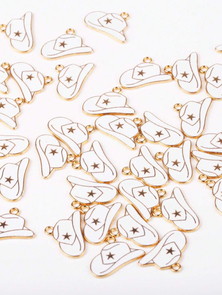 10 piĂšces/paquet Pendentifs de bijoux Ă motif de chapeau de cowboy occidental DIY