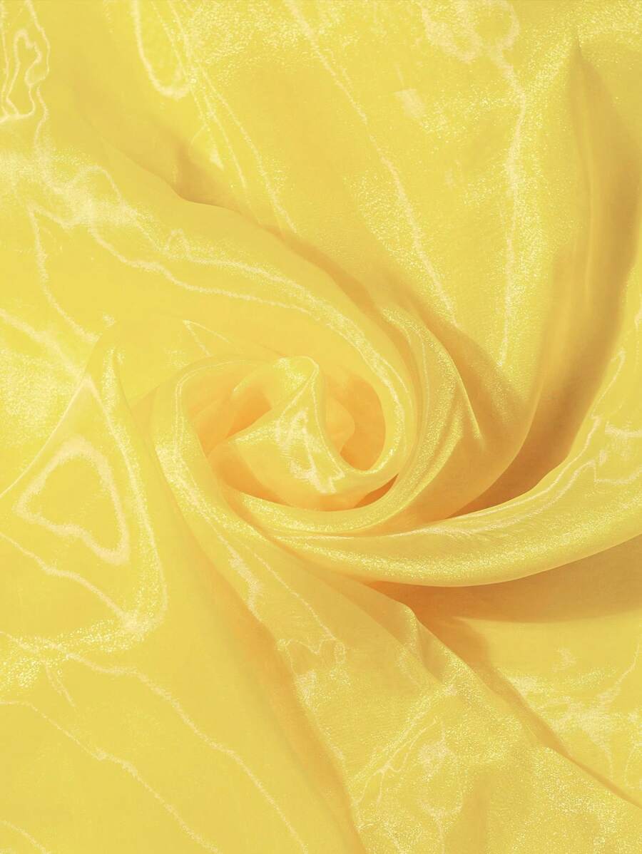 1pc Transparent Yellow Organza Fabric, Silky Shiny See-Through Stiff Tulle, Wedding Dress DIY Sewing Craft, Wedding Decor