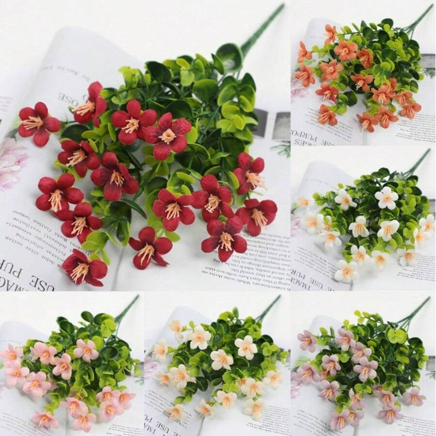 2/4/6 Stücke simulierte Eukalyptus-Blumen werden für Vasen, Wanddekoration, Blumenarrangements, künstliche Pflanzen, UV-Schutz, Künstliche Blumen, grüne Sträucher, Pflanzendekoration, Outdoor-Pflanzenhänger, Blumentöpfe, Heim- und Gartendekoration verwendet