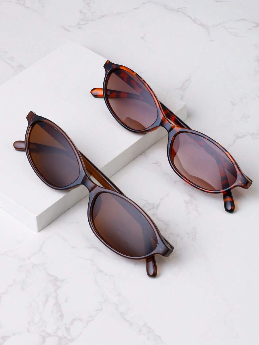 2 Stück Retro ovale kleine Rahmen Modebrillen für Frauen & Männer, hochwertige Straßenmode vielseitige Brillen geeignet für den täglichen Gebrauch für Sommer Strand Urlaub, Outdoor, Reisen