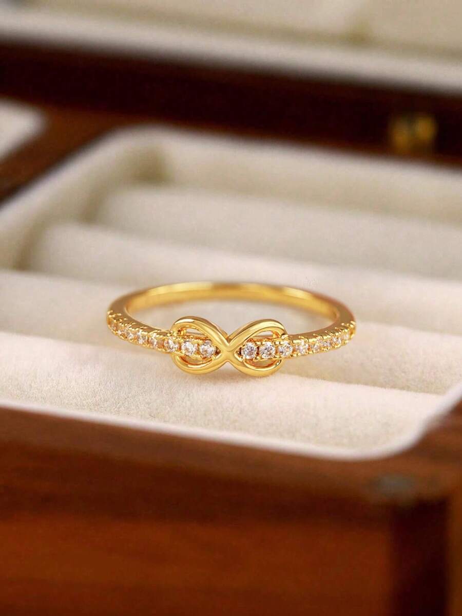 Stylever 1 pièce Bague en Zirconia scintillante avec nœuds de corde à huit diamants pour femmes, en argent sterling 925. Bague de fiançailles, de mariage, pour occasion spéciale. Cadeau d'anniversaire pour petite amie