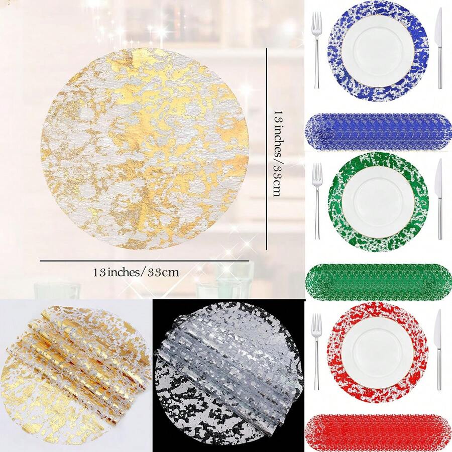 Disposable Gold Foil Placemats, Suitable For Various Party Decorations