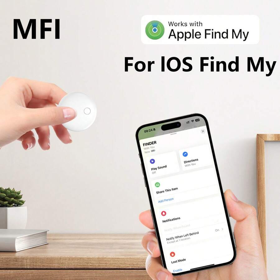 Tracker Air Tag: Smart BT Tracker, Item Finder Works With Apple Find My (IOS Only) App, Trakcer Tag Locator For Keys,MFI For LOS FIND MY APPLE , Luggage, Satchel, Backpack Etc. (Not For Android Devices)