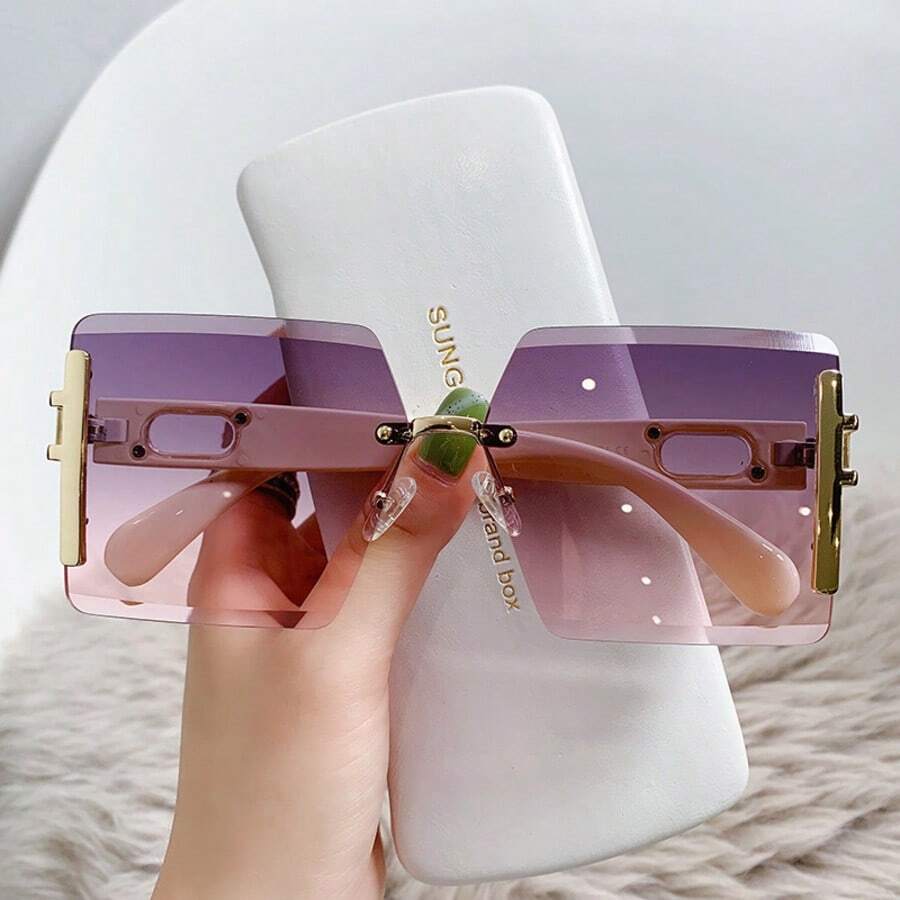 1 Pair Women's Metal Frame Elegant Fashion Glasses, Suitable For Beach, Street, Photography And Other Occasions For Summer Beach Vacation,Outdoor,Travel