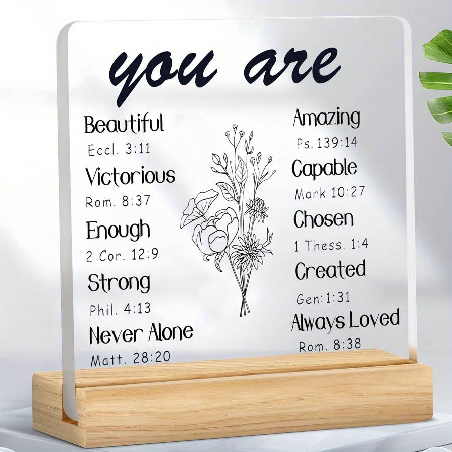 1 Piece, Religious Catholic Spiritual Gifts, Acrylic Creative Desktop Decorations, Multi-Functional Living Room And Office Decorations, Suitable For Christian Women Birthday Gifts, Mother's Day Gifts, Christmas Gifts
