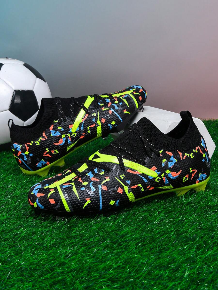 1 Pair Adult & Student Football/Soccer Shoes, Low-Top Outdoor Team Competition Men's Professional Sports Shoes, Big Size Anti-Slip, Wear-Resistant, AG Studs, FG Natural Grass Soft Ground, Lace-Up Cleats, Leather Football Training Shoes, Lightweight, High-Performance, Anti-Skid, Top Professional Football Boots