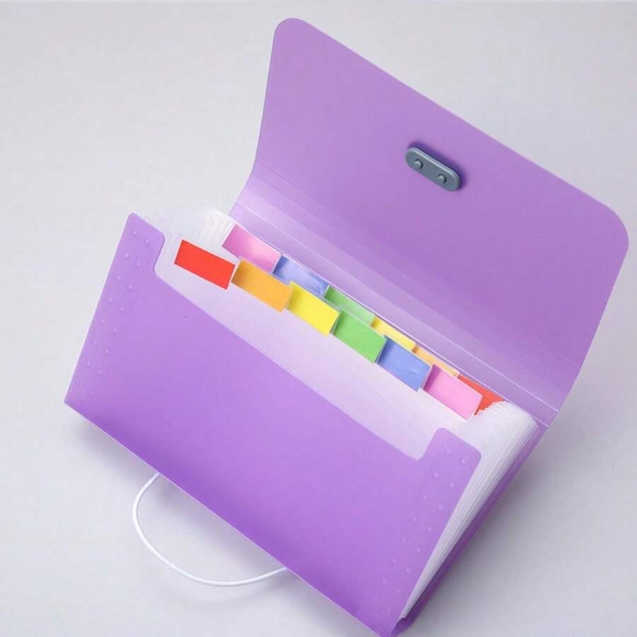 1/3 Stücke A6 Größe wasserfeste Akkordeonmappe mit 13 Fächern, Material aus PP Kunststoff, in den Farben blau/grün/pink/lila erhältlich, geeignet für Zuhause/Büro/Besprechungen/Bibliothek/Schule, praktischer Dokumentenorganizer