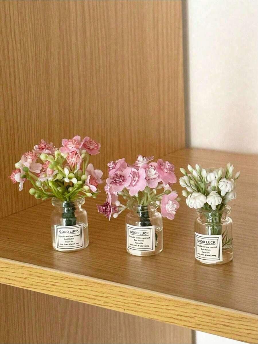 1PC Cute Vase Set Desktop Decoration,Mini Flowers Vases For Centerpieces,Vintage Bottle For Table Decorations,Decompression Figurine Accessories,Modern Simple Vase,Mini Desktop Decorations,Computer Monitor, Office Space.