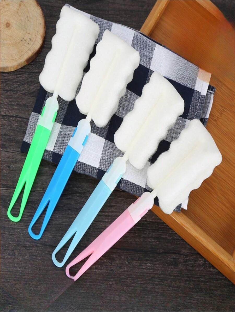 4/1 Pcs Sponge Brush Cup Cleaner With Detachable Long Handle, Mug Brush, Bottle Brush, Separate Package