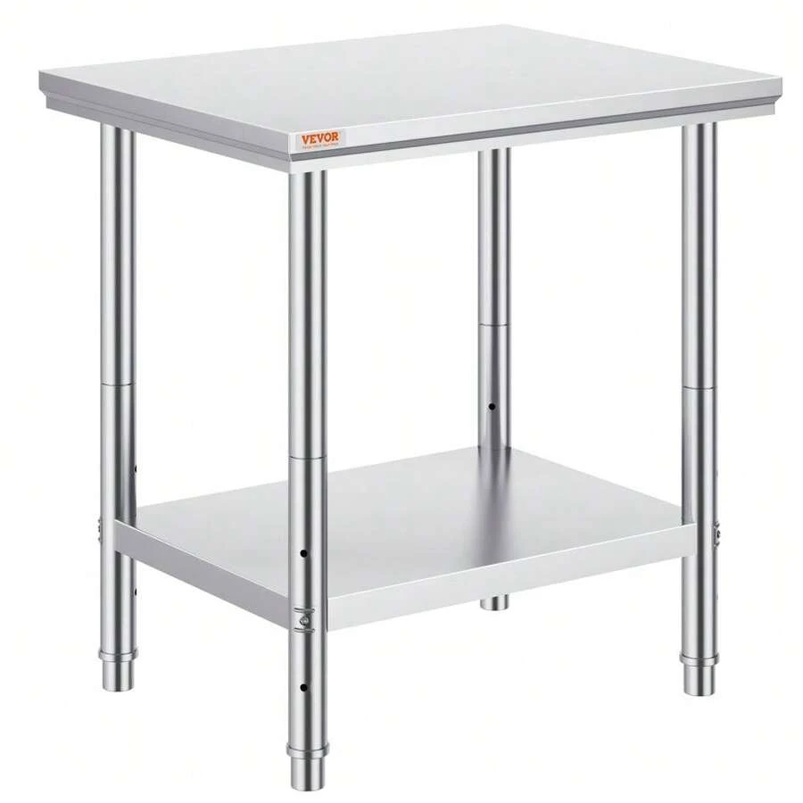 Stainless Steel Multi-Purpose Work Table 760mm X 600mm X 70mm Ideal For Meal Prep Sewing Handicrafts And Garage Use