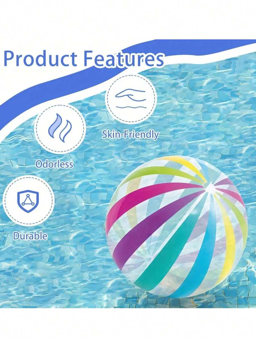 2 pezzi/Set pallone da spiaggia gonfiabile, include 1 pallone e 1 pompa d'aria, giocattolo da esterno, pallone acquatico per piscina, spiaggia e attività estive all'aperto