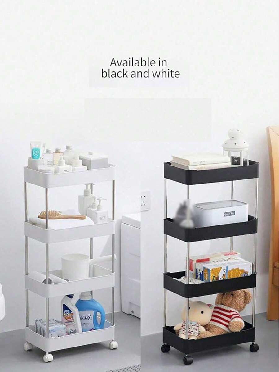 1pc Multi-Tier Movable Makeup Organizer, Suitable For Kitchen, Floor, Living Room, Bedroom, Bathroom Storage Rack