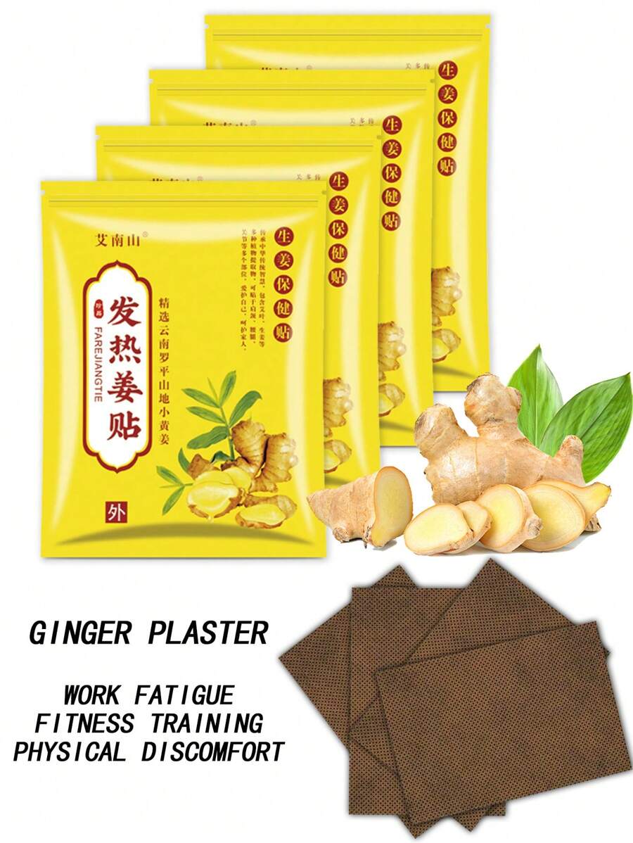 100 pezzi/confezione Pasta di zenzero autotermica, può essere usata su collo, spalle, vita, ginocchia, polsi e su tutto il corpo, cura del corpo