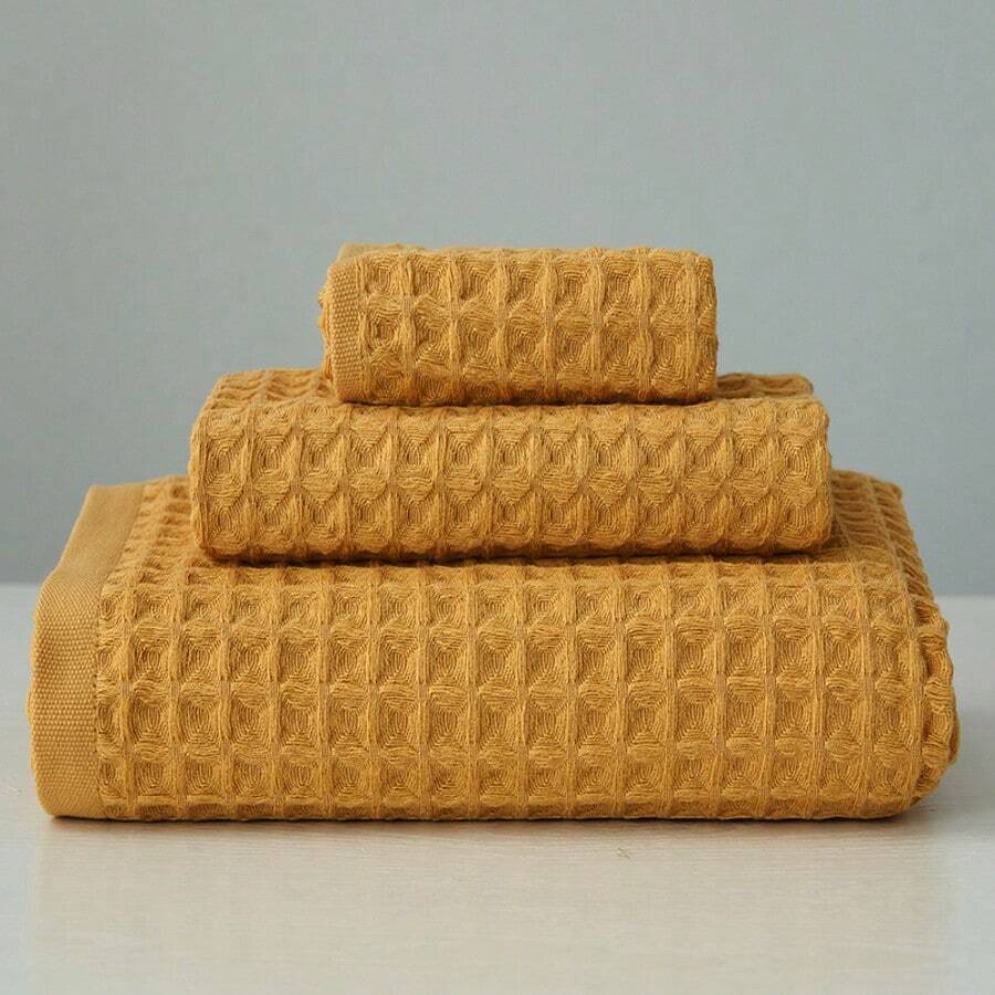 1 pieza, Toalla cuadrada de gofre suave/Toalla de baño/Toalla, de secado rápido con absorción de agua, esencial para el baño/lavado en el hogar, material delicado para un secado cómodo en la cara, toalla de mano, toalla de cara, baño