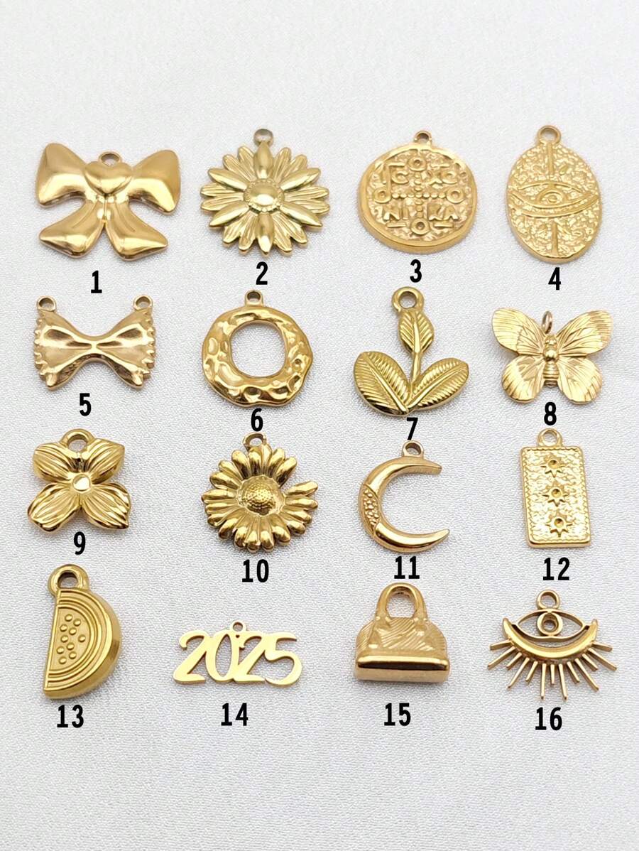 2 Stücke minimalistische personalisierte geometrische Schmuckzubehör, 18 Karat vergoldete Edelstahl Anhänger Halskette, DIY Schmuckherstellung