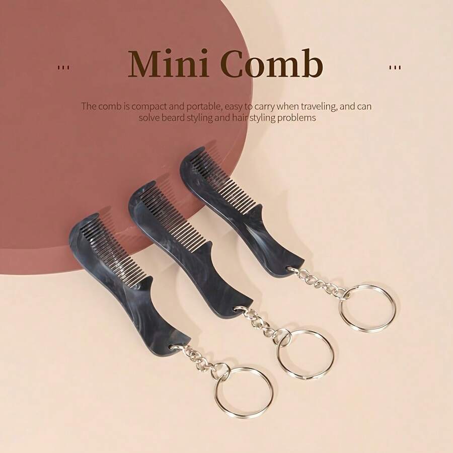 Extra Small Size Men's Mustache And Beard Pocket Comb, Fine Teeth, Suitable For Facial Hair Grooming And Styling. Handmade From High-Quality Cellulose Acetate, Hand-Cut And Polished