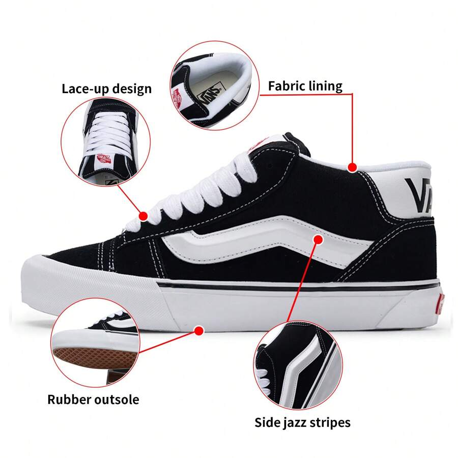 Vans Unisex Canvas Low-Top Sneakers, Casual Lightweight Trainers, Couple Shoes - VN000CQ96BT