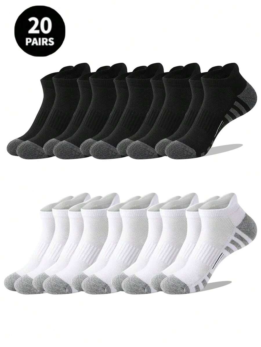 5/10 pares de meias esportivas e meias casuais e versáteis até o tornozelo