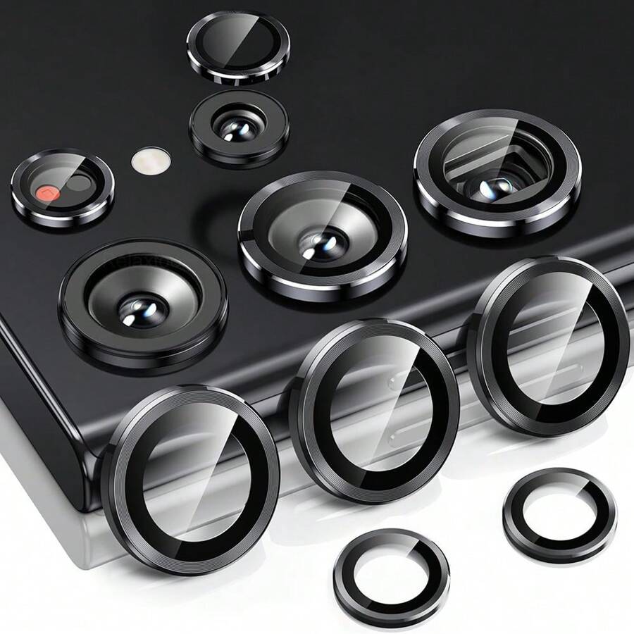 1 Set Metal Camera Protector Lens Tempered Glass Camera Case Compatible With Samsung Galaxy S25Ultra S25Plus S25+ S24 Plus S24+ S24Ultra S23 Plus S23+ S23Ultra S22Ultra A15 A55 A35 A25 A05 A05S M14 M54 M55 Z Flip4 Z Fold5 Z Fold6 Z Flip3 /IPhone15ProMax IPhone15 14 13 12 11Pro Lens Ring Gift For Birthday, Family, Friends Alloy Metal With Tempered Glass Full Cover, Lens Protector, Phone Accessories