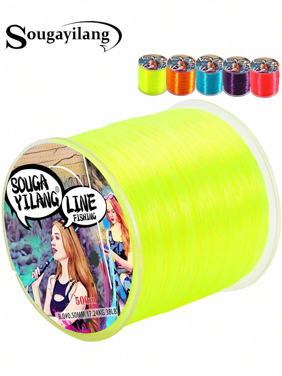 SOUGAYILANG 1Pc 100m/500m 5Colors Nylon Fishing Line High Quality Low Water Absorption High Abrasion Resisitance For Carp Fish Wire