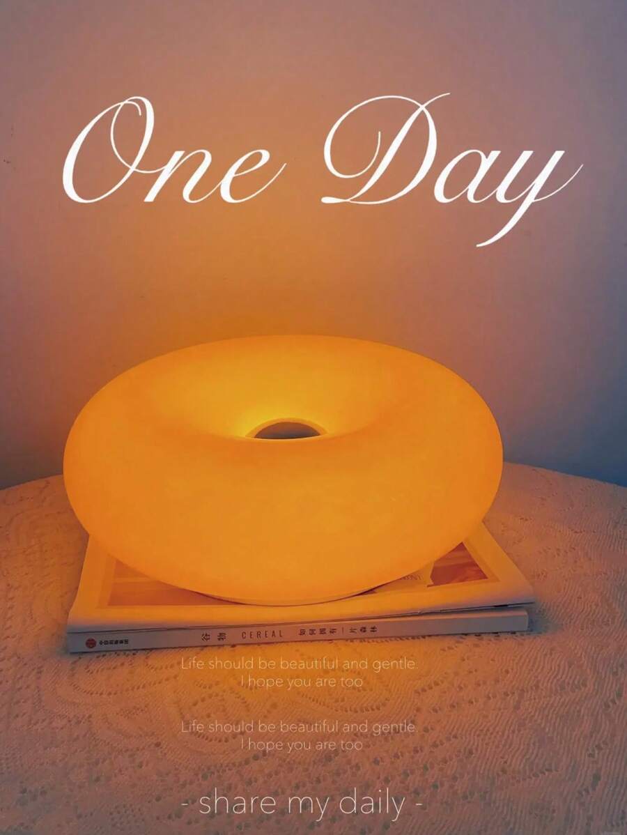 1pc White/Orange Donut Shaped Table Lamp, Simple Creative Light, LED Light, Touch Switch, Three Color Temperature, Infinitely Dimmable, Convenient Charging, Suitable For Gift Giving, Friends Party, Room Decoration, Bedroom Decorative Night Light And So On A Variety Of Atmospheric Decorative Lamps
