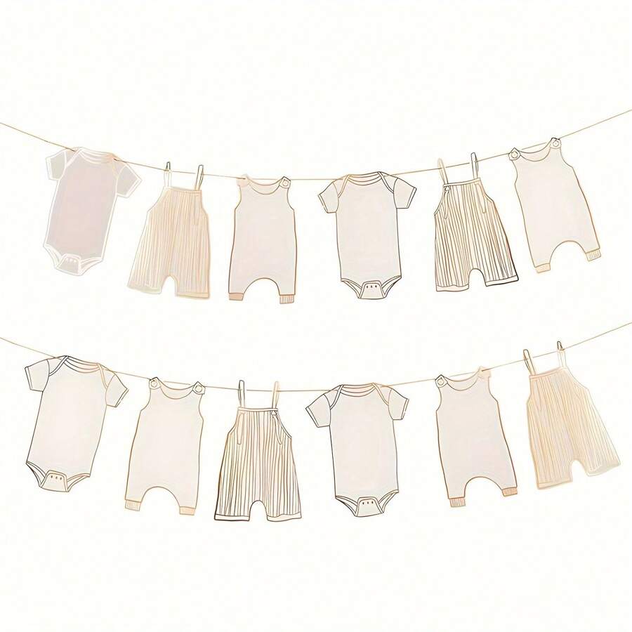 Guirnalda dorada neutra para decoración de Baby Shower, 12 piezas Pancarta de Baby Shower para fiesta neutra de recién nacido, decoración de Baby Shower para niña o niño