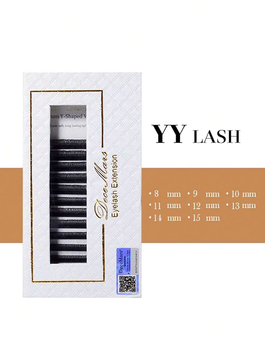 DeceMars YY Eyelash Extension 0.07mm 8-15mm 12 Lines One Box, Black