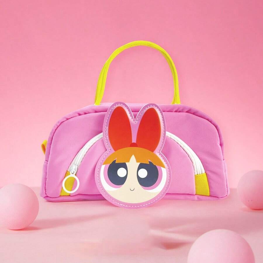 Miniso The Powerpuff Girls Series Cute Cartoon Front Opening Handbag Pencil Case, Multifunctional Large Capacity, Essential For Learning, Easy To Carry,Pencil Pouch,School Bag