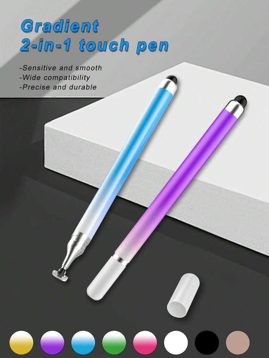 Dual-Spitzen Makronen Farbverlauf Touchscreen Stylus Stift, runde Scheiben Touchscreen Stift für Handy, Tablets, Schreiben, Bearbeiten, Zeichnen, universeller kapazitiver Stylus