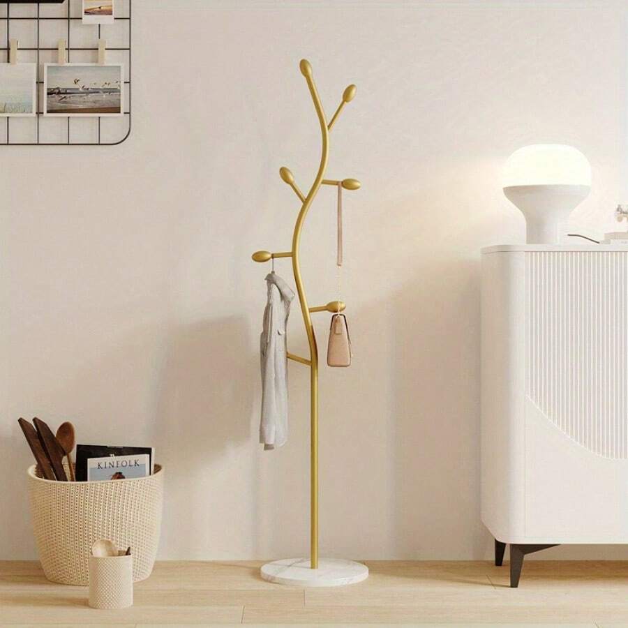 Minimalist Scandinavian Style Modern Coat Rack - Freestanding Multi-Purpose Metal Clothes Hanger Suitable For Living Room And Bedroom