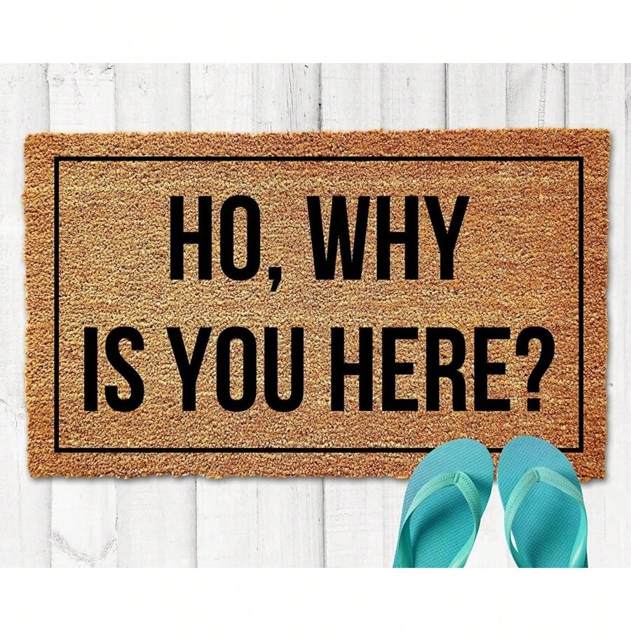 Door Mat Ho, Why Is You Here Welcome Non-Slip Mats Funny Doormat Decor For Bathroom Kitchen Front Porch Rugs Home Decor Entrance 24" X 16"