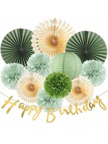 Paper Flower + Paper Fan + Paper Lantern Set