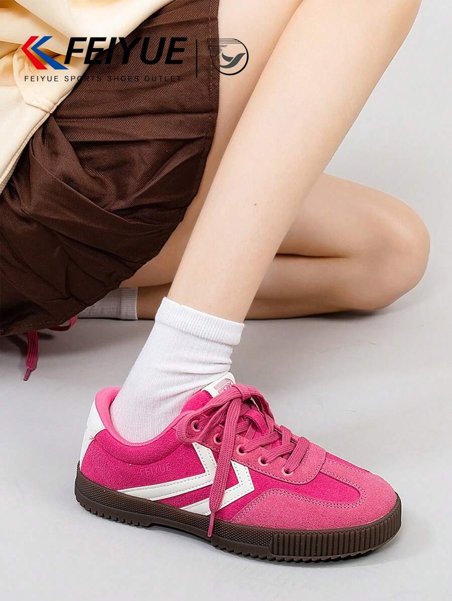 FEIYUE. 1 Pair Women's Casual Lace-Up Canvas Sneakers Lightweight, Comfortable, Versatile, Non-Slip, Suitable For Outdoor And Daily Wear