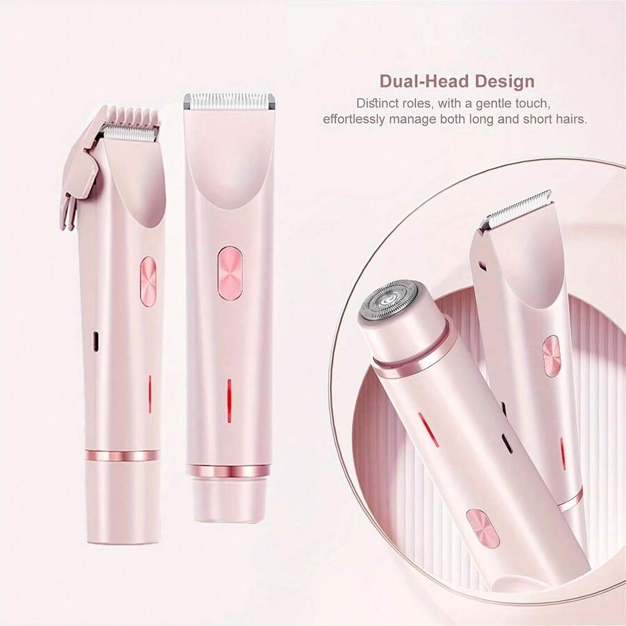 Glow Aura Women Shaver,New 2 In 1 Wet And Dry Body Electric Shaver,Ipx7 Waterproof Double Head Bikini Women's Razor,Summer