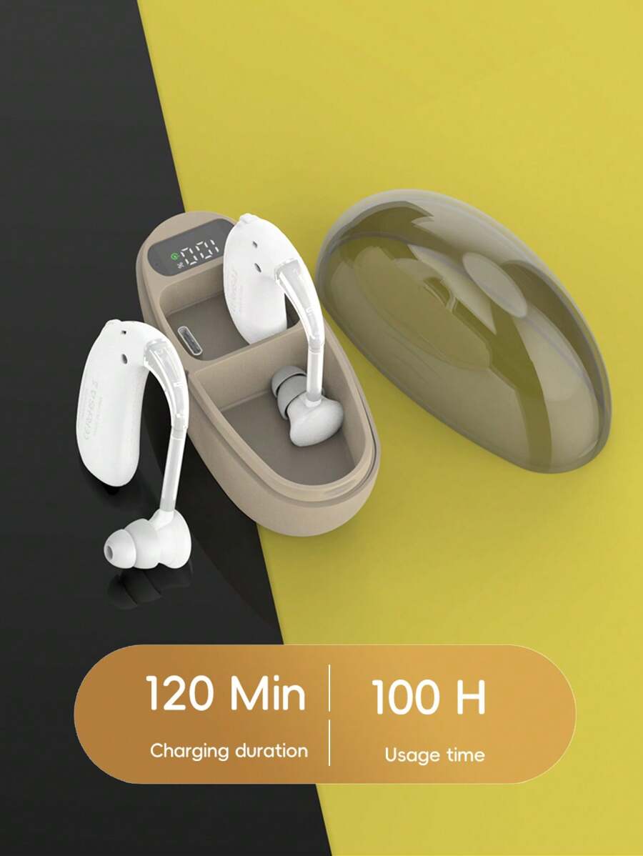 1 Pair Of Hearing-Aid Headphones-Charging Bin, Hearing Aid/Amplifier Suitable For The Elderly, Rechargeable Hearing Aid Suitable For The Elderly, The Best Hearing Aid Suitable For The Elderly With Noise Cancellation Function And Volume Control.