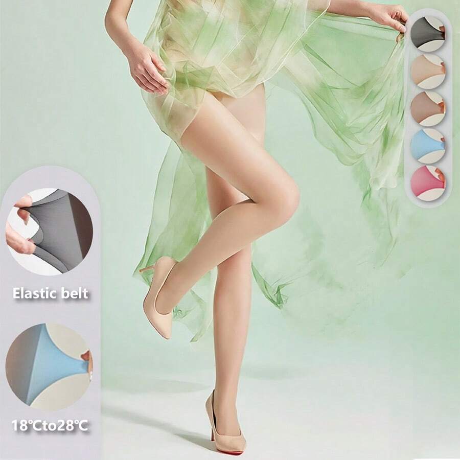 Medias ultra finas, súper transparentes y sexy de elasticidad extra alta, suavidad, ligereza, resistencia a los desgarros y entrepierna que no se cae. Adecuadas para uso diario, en casa, oficina, transporte, exteriores y viajes.