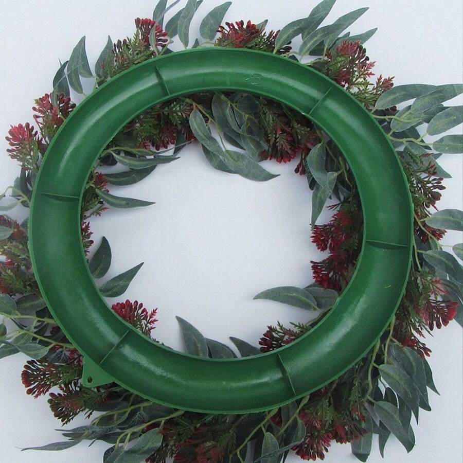 2/4/6pcs Christmas Wreath Material, Green Artificial Wreath Accessories, Christmas Ring Accessories, Suitable For DIY Holiday Wreath Decoration Accessories