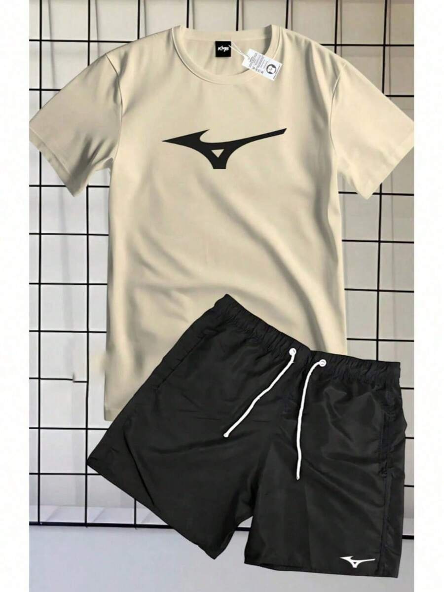 Kit Conjunto Camiseta e Shorts Tactel Algodão Premium Lancamento Dia dos Pais