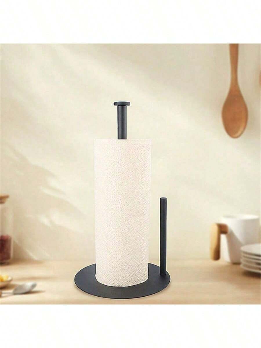 1pc New Gold-Plated Stainless Steel 304 Kitchen Paper Towel Holder, Cling Film Dispenser Rack, No-Drill Installation