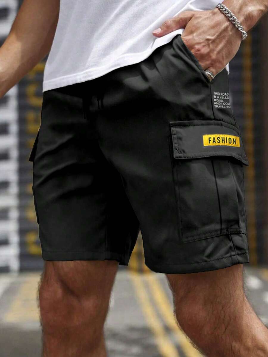 1pc Men's Summer Multi-Pocket Cargo Shorts,Casual Drawstring Waist Shorts For Outdoor Sports,Leisure