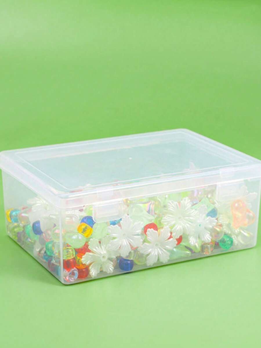 1pc Multi-Function Transparent Plastic Container Box - Various Sizes, For Organizing Beads, Crafts, Diamond Painting, Earphones, Cables, Chargers, Office Desktop Small Items Storage