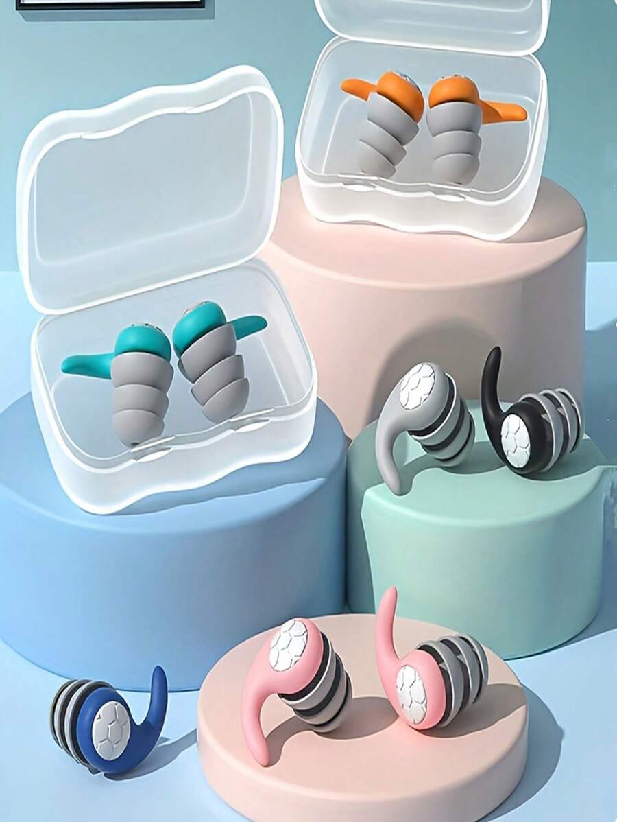 1 Pair Silicone Ear Plugs, Comfortable Silicone Ear Plugs, High Quality Silicone Ear Plugs Suitable For Swimming, Diving, Sleeping And Surfing