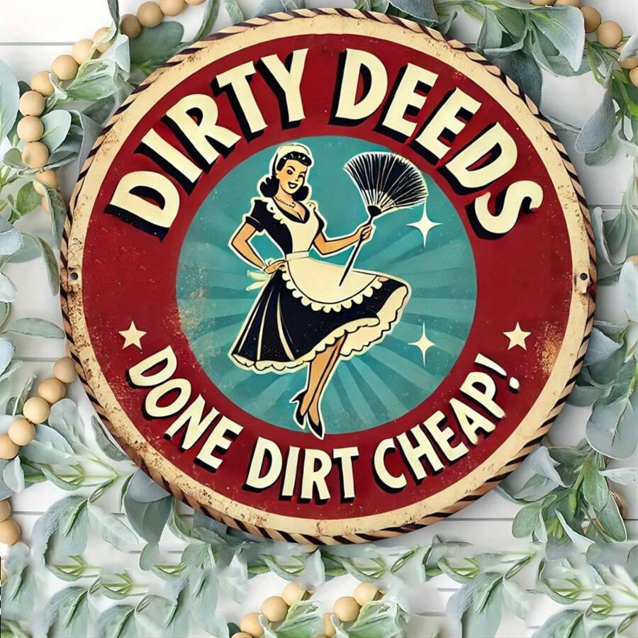 Pinup Girl Retro Metal Wall Art Sign - Vintage Aluminum Round Plaque, Reusable Decor For Home, Kitchen, Restaurant, Bedroom, Patio, Bathroom, Garage, Hotel, Office, Bar - Easy To Hang, Durable 8" Diameter - For Home Decor Enthusiasts - Perfect Gift For Housewarming, Birthday, Or Christmas
