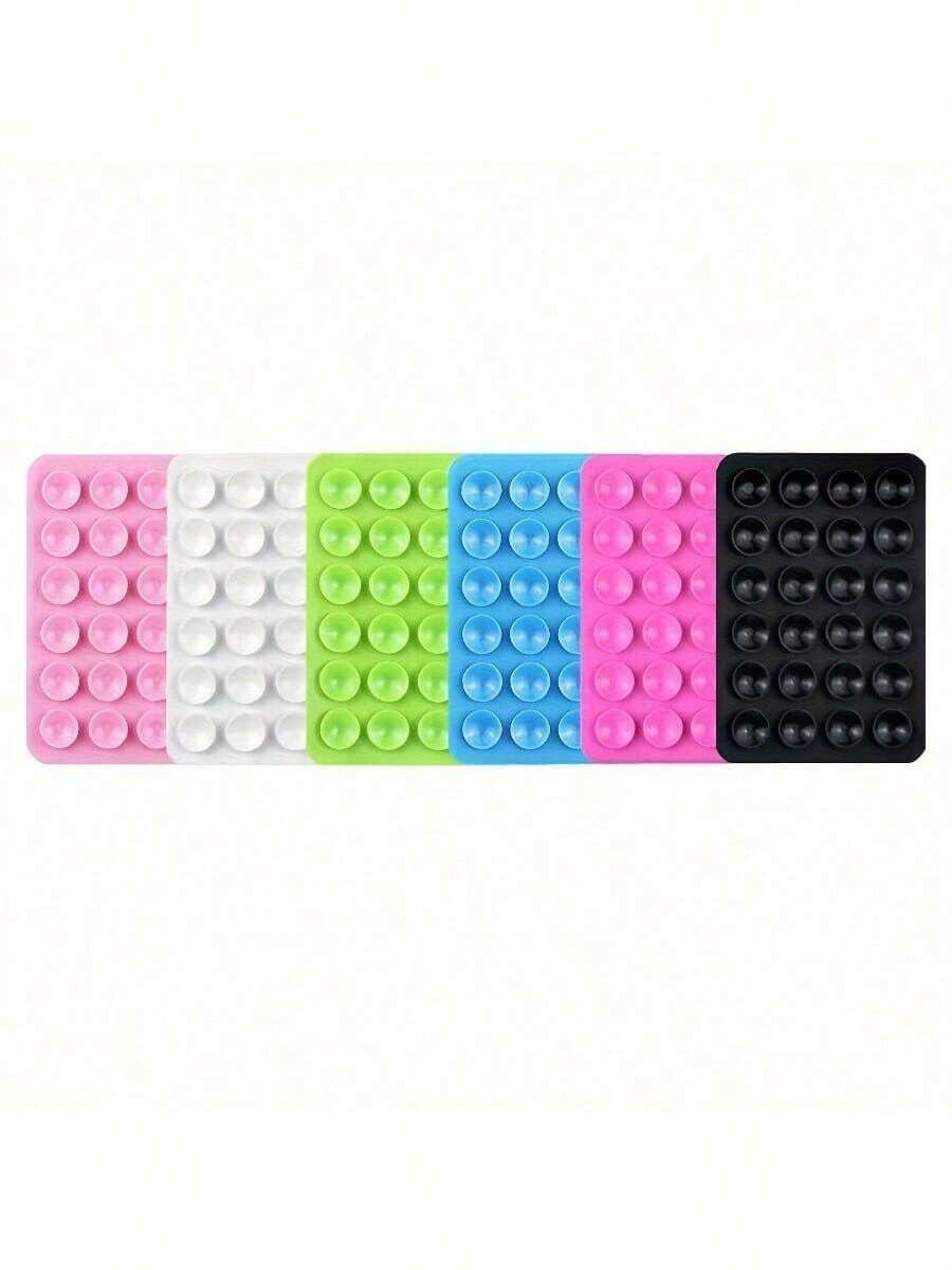 6pcs Suction Cup Phone Case, 3 X 2 Inch, Hands-Free, Convenient Use, 24 Suction Cups, Can Stick To Mirrors, Windows, Suitable For Most Phones