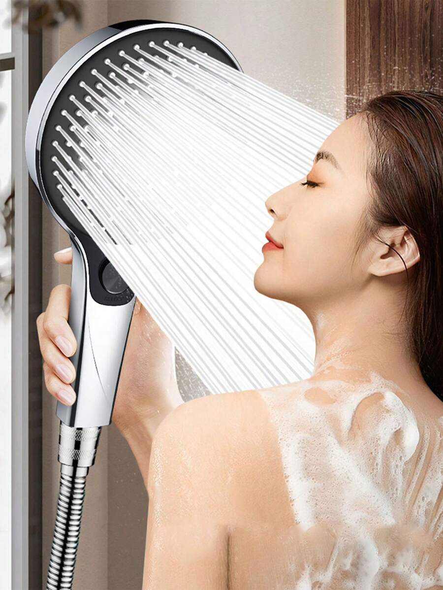 Large Panel Shower Head Large Hole Super Strong Water Pressure Pressurized Bathroom Shower Head, ABS Material Home Bathroom Decor Fall Decor Bathroom Accessories